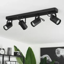 hofstein Plafonnier Kergus Noir, 4 lumières