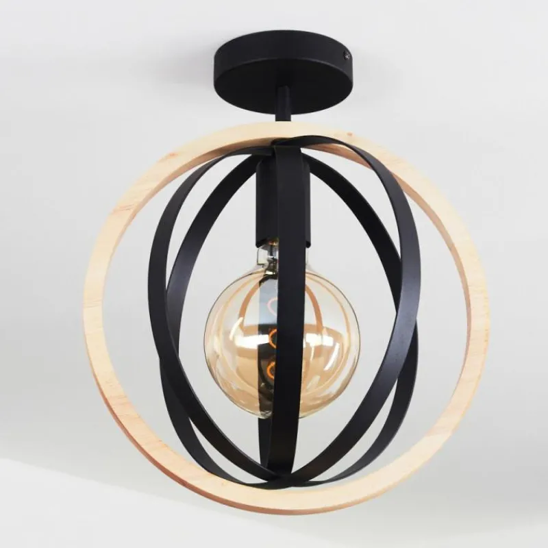 Luminaires Scandinaves-hofstein Plafonnier Kintore Bois clair, Noir, 1 lumière