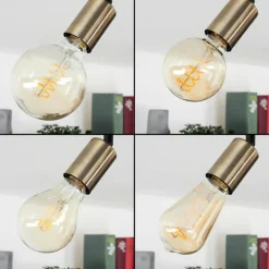 Lampes Industrielles-hofstein Plafonnier Laharie Vieux laiton, Noir, 4 lumières