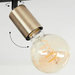 Lampes Industrielles-hofstein Plafonnier Laharie Vieux laiton, Noir, 4 lumières