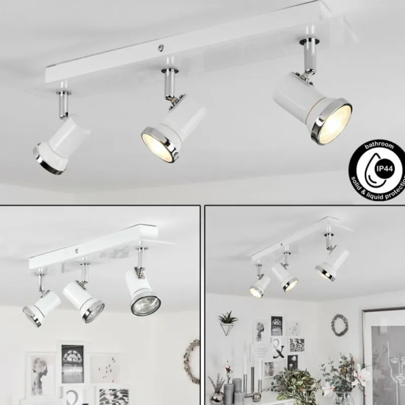 hofstein Plafonnier Lanrigan LED Chrome, Blanc, 3 lumières