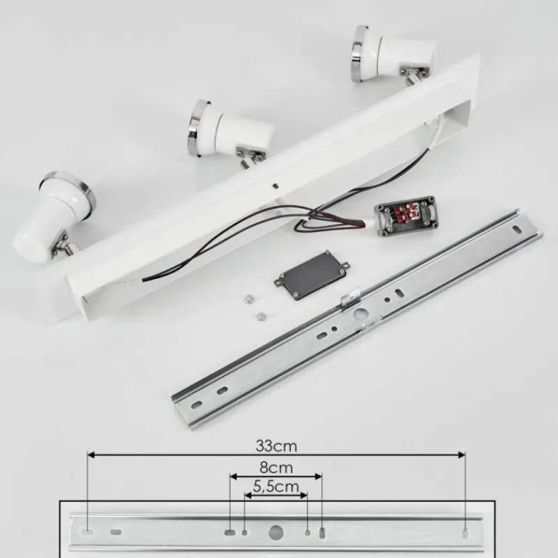 hofstein Plafonnier Lanrigan LED Chrome, Blanc, 3 lumières