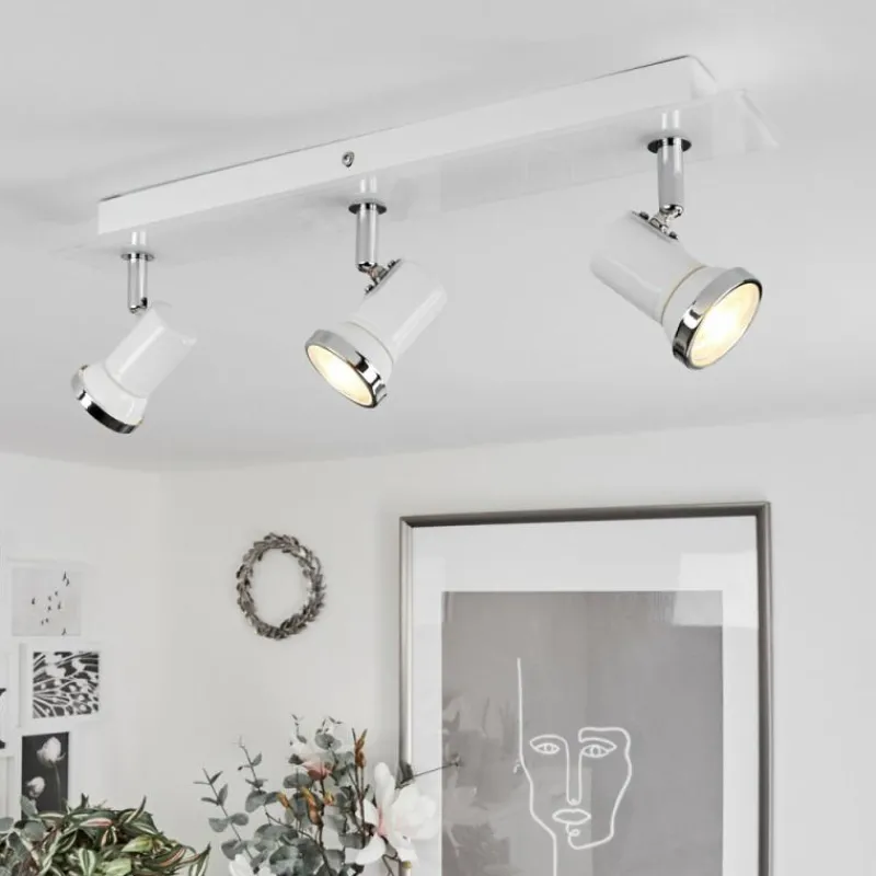 hofstein Plafonnier Lanrigan LED Chrome, Blanc, 3 lumières