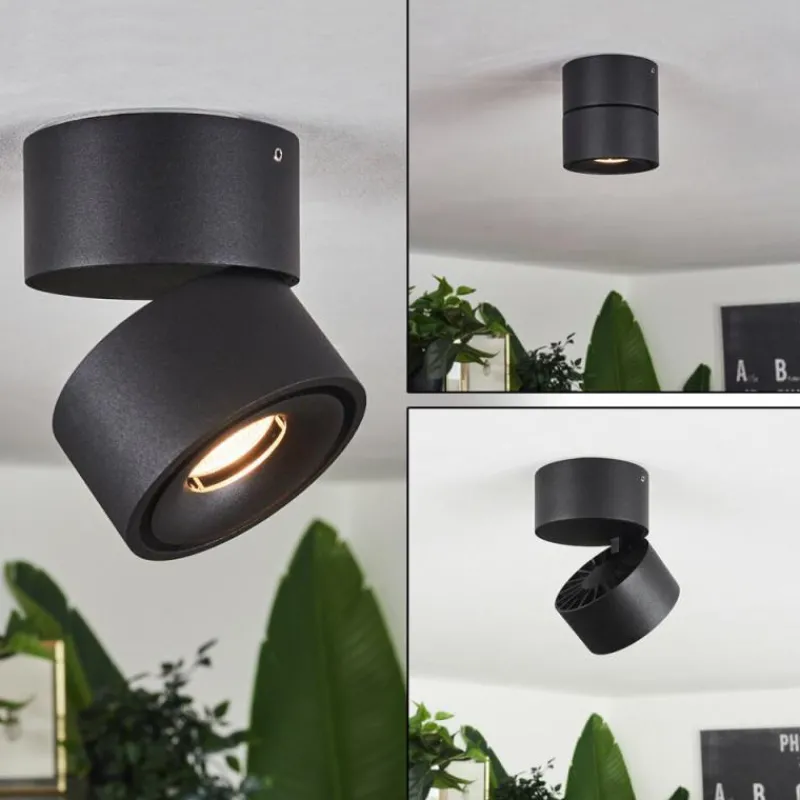 hofstein Plafonnier Laonsana LED Noir, 1 lumière* Éclairage Led