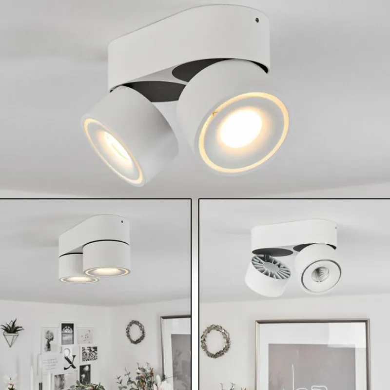 hofstein Plafonnier Laonsana LED Noir, Blanc, 2 lumières