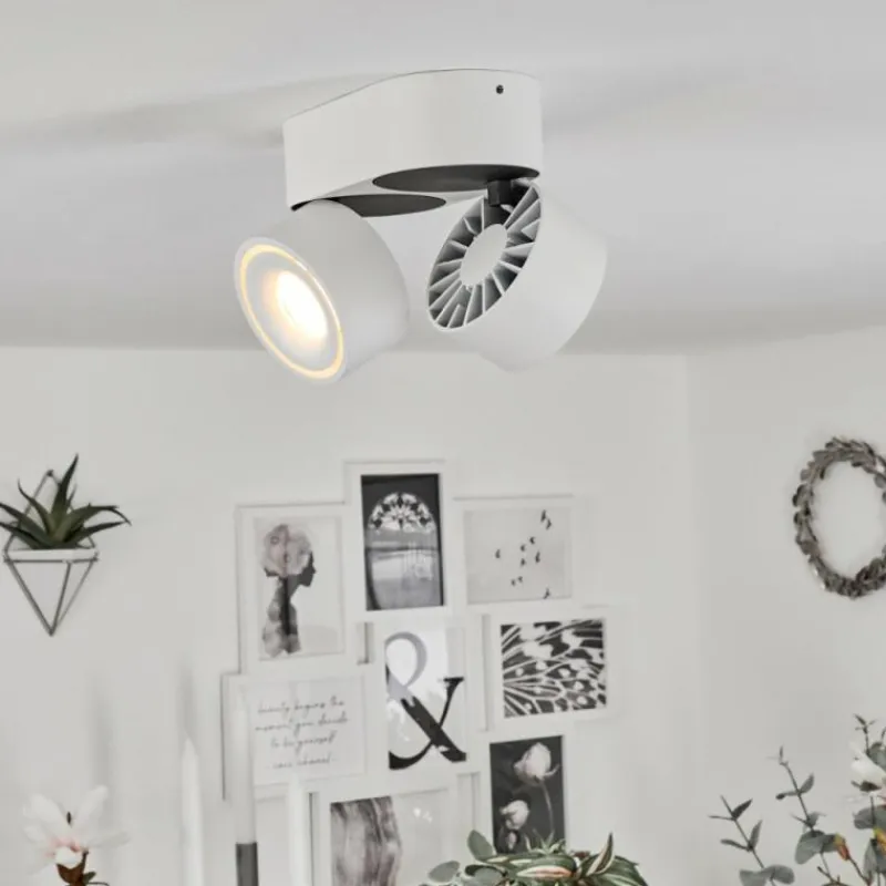 hofstein Plafonnier Laonsana LED Noir, Blanc, 2 lumières