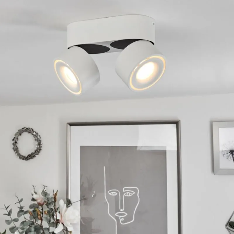 hofstein Plafonnier Laonsana LED Noir, Blanc, 2 lumières