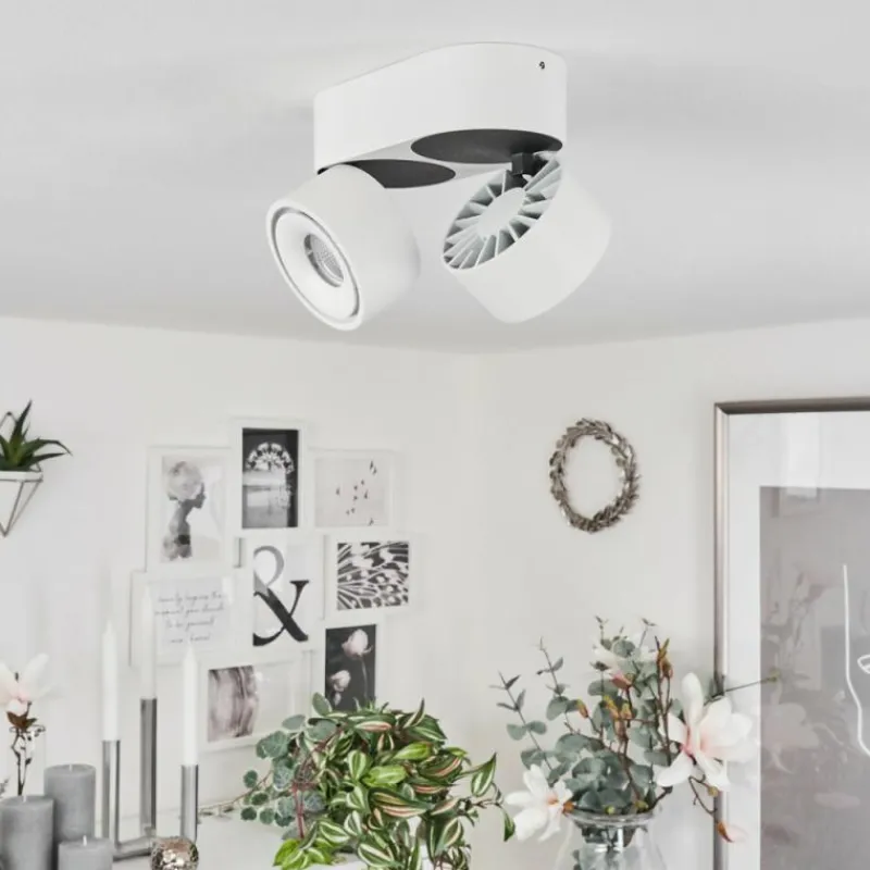 hofstein Plafonnier Laonsana LED Noir, Blanc, 2 lumières