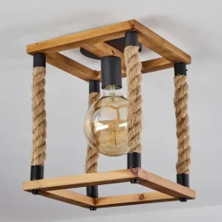 Style Boho-Chic-hofstein Plafonnier Lautremen Brun, Écru, Noir, 1 lumière