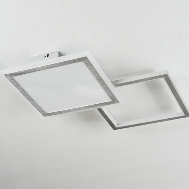 hofstein Plafonnier Longos LED Aluminium, 1 lumière, Télécommandes