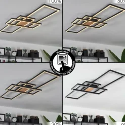 Lampes En Bois-hofstein Plafonnier Longos LED Brun, Couleur bois, Noir, 1 lumière