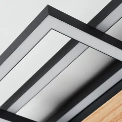 Lampes En Bois-hofstein Plafonnier Longos LED Brun, Couleur bois, Noir, 1 lumière