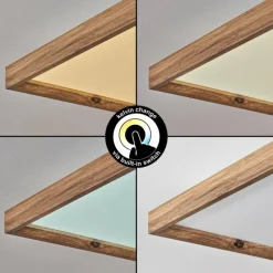 Luminaires Scandinaves-hofstein Plafonnier Longvic LED Brun, Couleur bois, Noir, 1 lumière