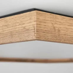 Luminaires Scandinaves-hofstein Plafonnier Longvic LED Brun, Couleur bois, Noir, 1 lumière