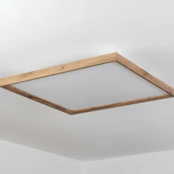 Luminaires Scandinaves-hofstein Plafonnier Longvic LED Brun, Couleur bois, Noir, 1 lumière