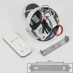 hofstein Plafonnier Lucy LED Chrome, 1 lumière, Télécommandes, Changeur de couleurs