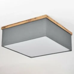 Lampes En Tissu-hofstein Plafonnier Lure Brun, Couleur bois, Noir, 3 lumières