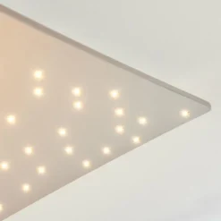 hofstein Plafonnier Madrier LED Nickel mat, Blanc, 1 lumière, Télécommandes