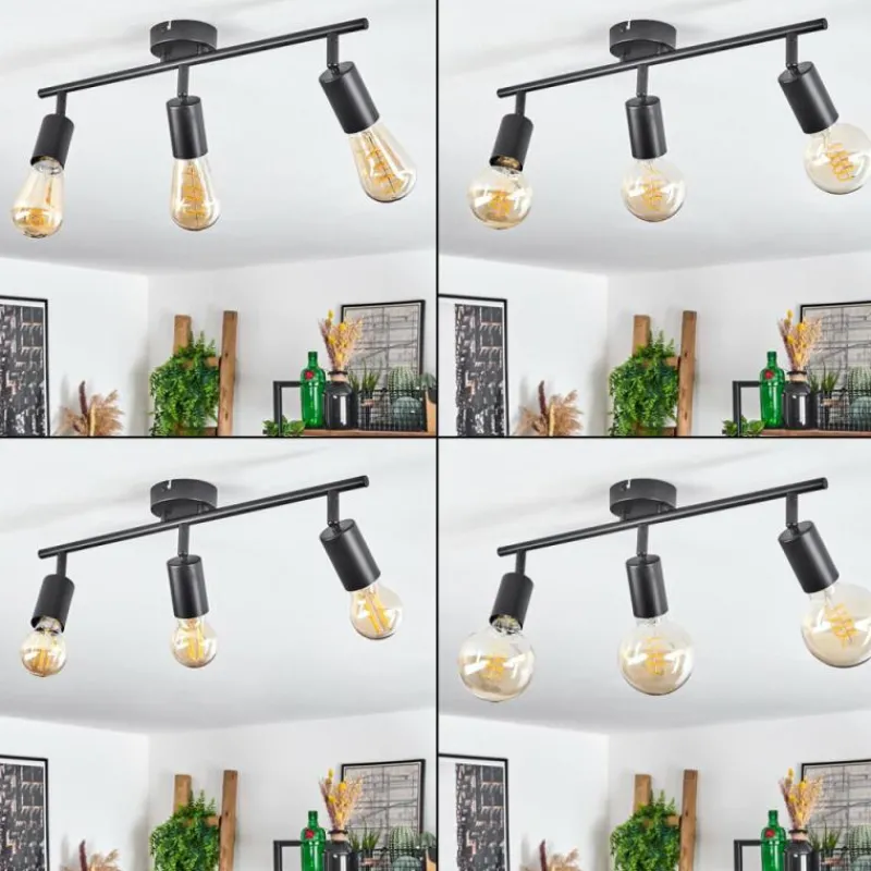 hofstein Plafonnier Maidford Noir, 3 lumières