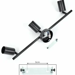 hofstein Plafonnier Maidford Noir, 3 lumières