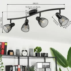 Lampes Industrielles-hofstein Plafonnier Malawi Noir, 1 lumière