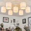 Lampes En Tissu-hofstein Plafonnier Marrancos Blanc, 7 lumières