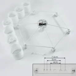 Lampes En Tissu-hofstein Plafonnier Marrancos Blanc, 7 lumières