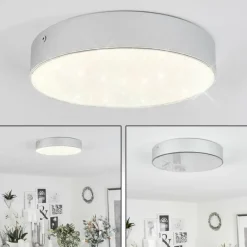 hofstein Plafonnier Mentque LED Argenté, 1 lumière