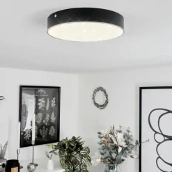 hofstein Plafonnier Mentque LED Noir, 1 lumière