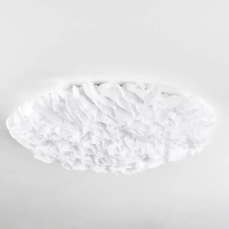 Lampes En Tissu-hofstein Plafonnier Messejana LED Blanc, 1 lumière, Télécommandes, Changeur de couleurs