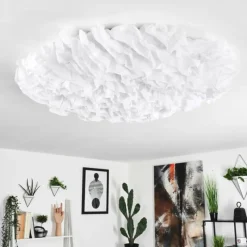 Lampes En Tissu-hofstein Plafonnier Messejana LED Blanc, 1 lumière, Télécommandes, Changeur de couleurs