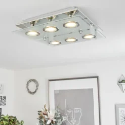 hofstein Plafonnier Mirandol LED Chrome, 6 lumières