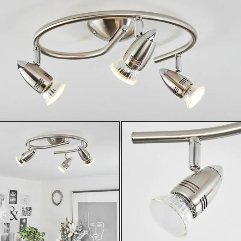 hofstein Plafonnier Mirandol Nickel mat, 3 lumières* Spots Et Projecteurs