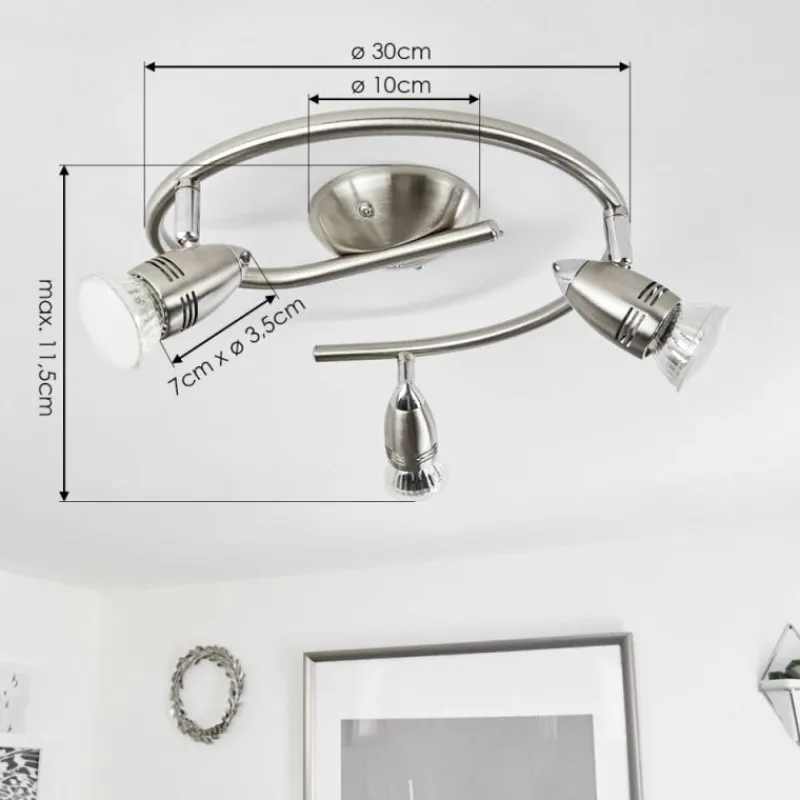 hofstein Plafonnier Mirandol Nickel mat, 3 lumières* Spots Et Projecteurs