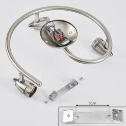 hofstein Plafonnier Mirandol Nickel mat, 3 lumières* Spots Et Projecteurs