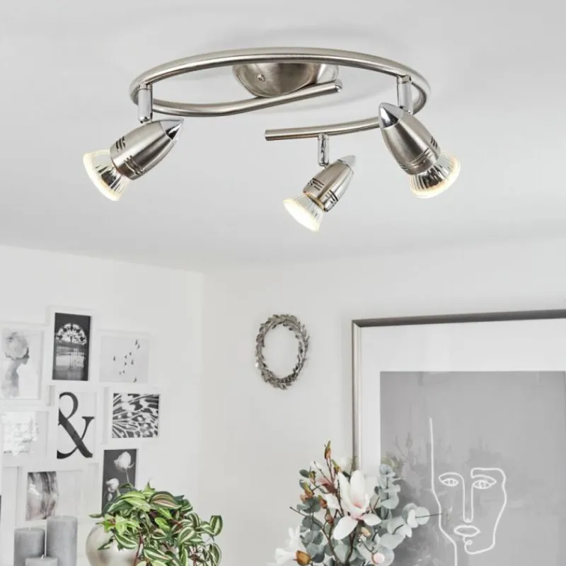 hofstein Plafonnier Mirandol Nickel mat, 3 lumières* Spots Et Projecteurs