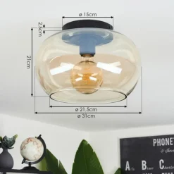 hofstein Plafonnier Molloy Ambre, 1 lumière