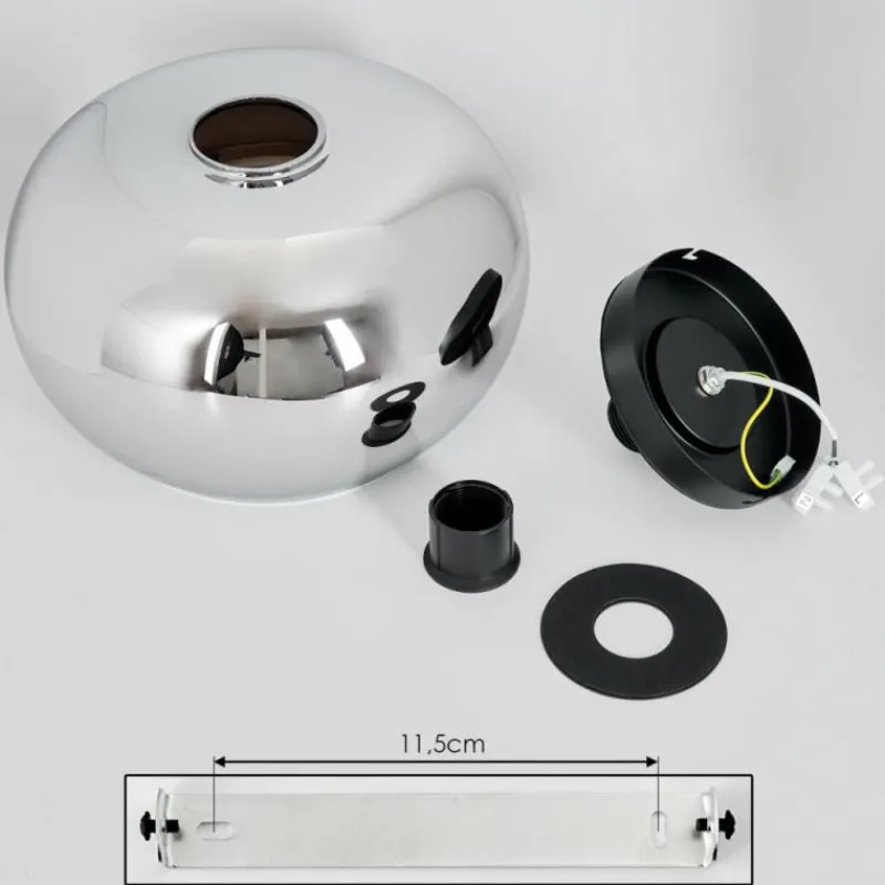 Suspension Verre Fumé-hofstein Plafonnier Molloy Chrome, Fumé, 1 lumière