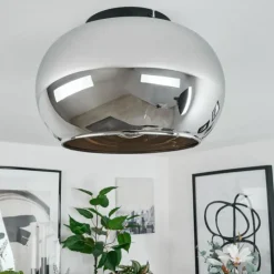 Suspension Verre Fumé-hofstein Plafonnier Molloy Chrome, Fumé, 1 lumière