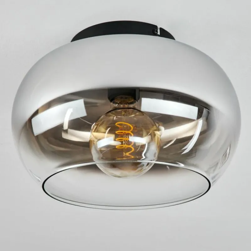 Suspension Verre Fumé-hofstein Plafonnier Molloy Chrome, Clair, Fumé, 1 lumière