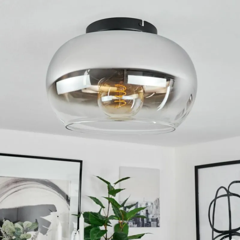 Suspension Verre Fumé-hofstein Plafonnier Molloy Chrome, Clair, Fumé, 1 lumière