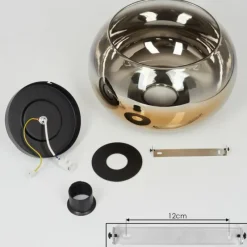 Lampes Dorées-hofstein Plafonnier Molloy Or, Clair, Fumé, 1 lumière