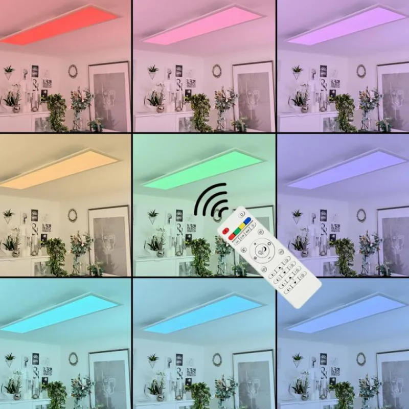 Lampe Plafonnier Montalba LED Blanc, 1 lumière, Télécommandes, Changeur de couleurs* Éclairage Led