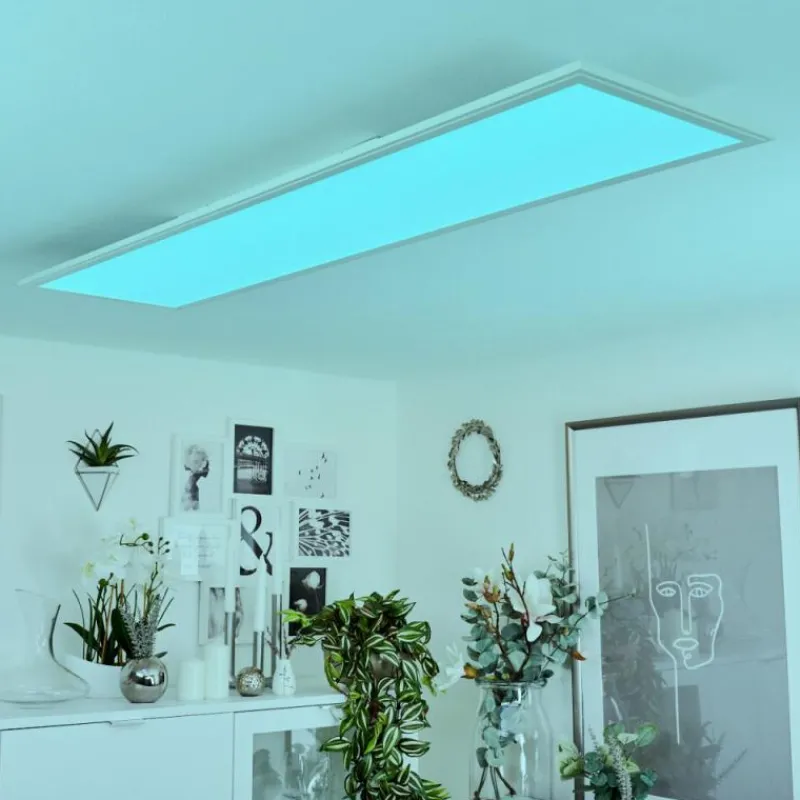 Lampe Plafonnier Montalba LED Blanc, 1 lumière, Télécommandes, Changeur de couleurs* Éclairage Led
