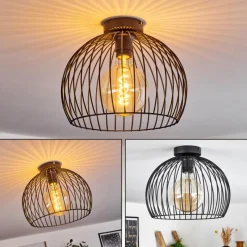 Lampes Industrielles-hofstein Plafonnier Mossay Noir, 1 lumière