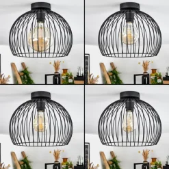 Lampes Industrielles-hofstein Plafonnier Mossay Noir, 1 lumière