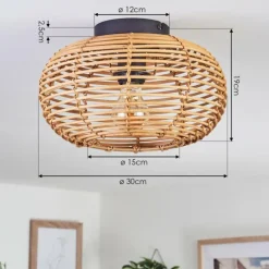 Luminaires Scandinaves-hofstein Plafonnier Mulstrand Écru, Noir, 1 lumière