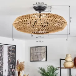 Luminaires Scandinaves-hofstein Plafonnier Mulstrand Écru, 2 lumières