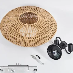 Luminaires Scandinaves-hofstein Plafonnier Mulstrand Écru, 2 lumières