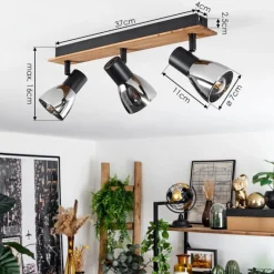 Suspension Verre Fumé-hofstein Plafonnier Murianette Écru, Noir, 3 lumières